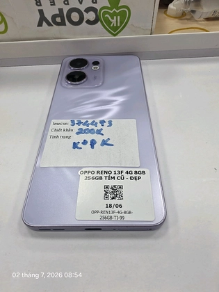 OPPO Reno13 F 4G 8GB 256GB - Cũ đẹp - Tím - 374473 - 7