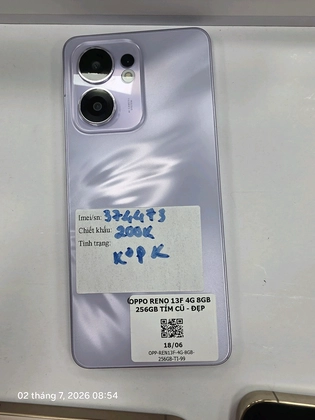 OPPO Reno13 F 4G 8GB 256GB - Cũ đẹp - Tím - 374473 - 3