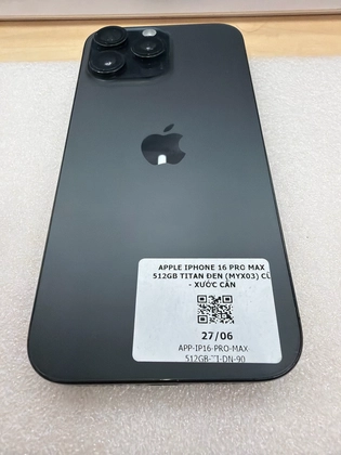 iPhone 16 Pro Max 512GB - Cũ xước cấn - Titan đen - WGW20H - 7