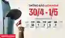 Thông báo nghỉ lễ 30/4